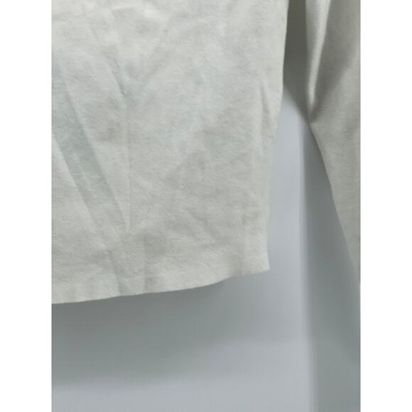 SUNDAY BEST Women's White Faux-Fur Button-Up Cropped Sweater Top SZ 2XS - Picture 10 of 12